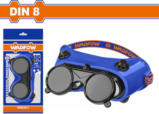 Schweißbrille Doppel-PVC Dunkle Linse Din8 Wadfow Wsg3811