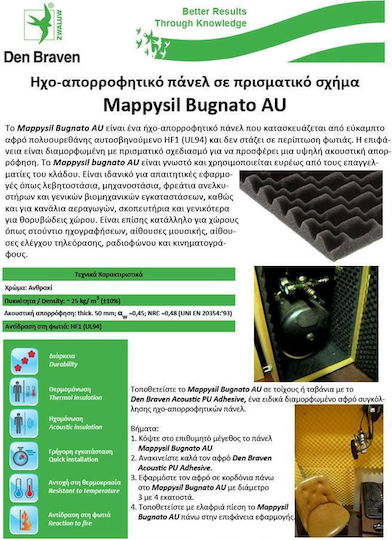Mappy Ηχοαπορροφητικό Πάνελ (1τμχ) σε Σχέδιο Eggcup 100cm x 50cm x 30mm σε Γκρι Χρώμα