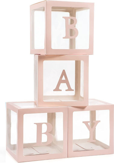 Baby Balloon Box Ροζ 30 X 30 Εκατοστά