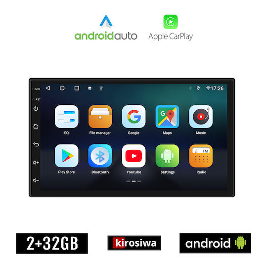 Kirosiwa Car Audio System for Peugeot 307 2002 2013 (Bluetooth/USB/AUX/WiFi/GPS/Apple-Carplay/Android-Auto) with Touch Screen 7"