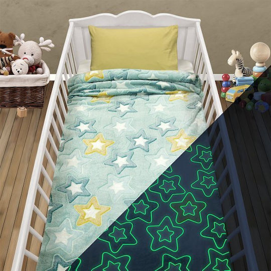 Lino Home Decke Kinderbett Vlies Grün 110x150cm