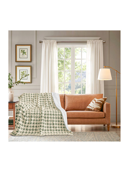 ForHome Κουβέρτα Sherpa Μονή 160x220εκ. Πράσινη