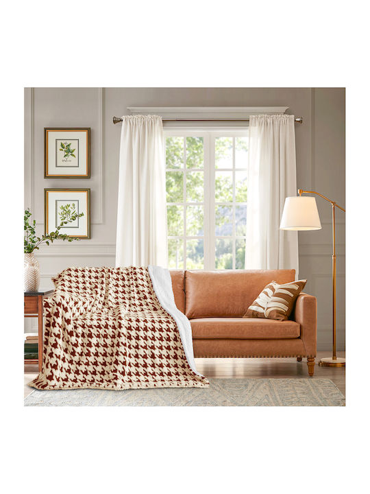 ForHome Κουβέρτα Sherpa Υπέρδιπλη 220x240εκ. Καφέ