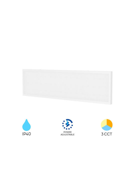 Braytron Rectangular Outdoor LED Panel 50W with Warm to Cool White Light 120x30cm