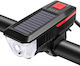 Waterproof Solar Rechargeable Bicycle Light 350lm Horn 120db 3 Lighting Modes Black Red Ly-17
