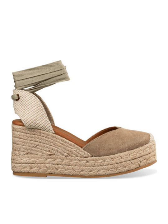 Envie Shoes Women's Fabric Platform Espadrilles Beige E49-21203-36