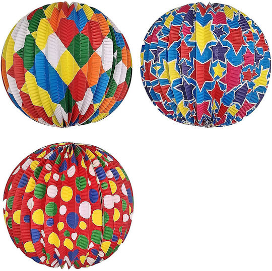 Papierlaterne Ball Mehrfarbig Φ26cm 3 Designs