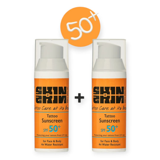 Skin2skin Tattoo Wasserdichtes Körper Sonnencreme SPF50+ 2x50ml