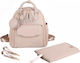 Wickeltasche-Wickelrucksack Rosa 30x40x20cm.