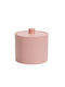 Inter Ceramic Wattestäbchenbox Rose Icca 55655pink Freistehend Polyresin 10,1x8cm Matt Rosa