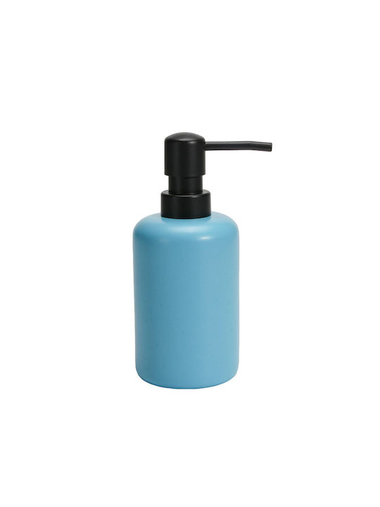 Inter Ceramic Sky Liquid Soap Dispenser Icca 55663 Blue Freestanding Polyresin 16.3x7cm Matte Sky Blue