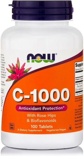 Now Foods C-1000 Sustained Release Antioxidant Protection With Rose Hips Vitamin for Immune System Boost, the Skin & Antioxidant Action 1000mg 100 Tablets
