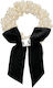 Elastic Hair Tie Pearls & Satin Bow Black