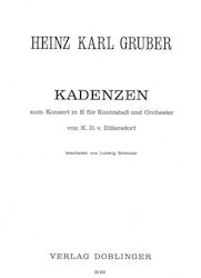 Gruber Kadenzen Zum Konzert In E