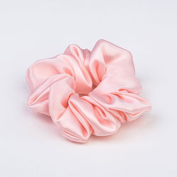 Silk Fat Scrunchie Mulberry Silk Pink 6a 22mm
