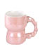 Keramiktasse mit Juwelengriff Rosa
