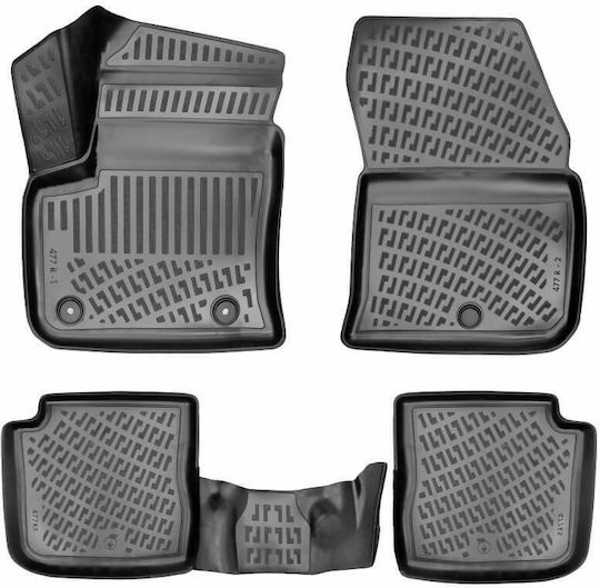 3D Tray Mats Rubber TPE Peugeot E-2008 22+ Electric EV Rizline 4 Pieces Black