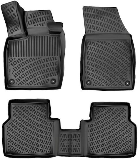 3D Tray Mats Rubber TPE Skoda Enyaq Audi Q4 E-tron Volkswagen ID.4 & ID.5 2020+ Cupra Tavascan 2023+ Rizline 4 Pieces Black