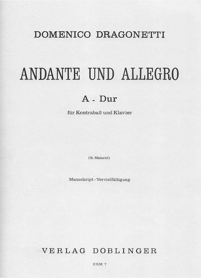 Dragonetti Andante Allegro In A Major