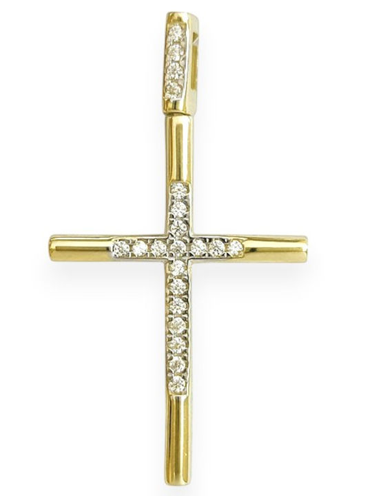 Goldjewels Women's Gold Cross 14K Double Sided