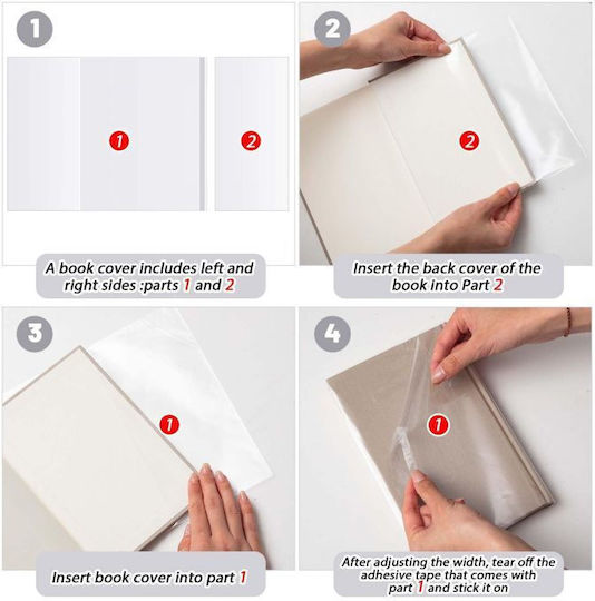 Transparent Book or Notebook Cover 52x28.8cm 10 Pieces