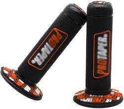 Set of Rubber Grips 12.5cm 24mm Motocross & Enduro 2pcs Hw-0341 Orange Black