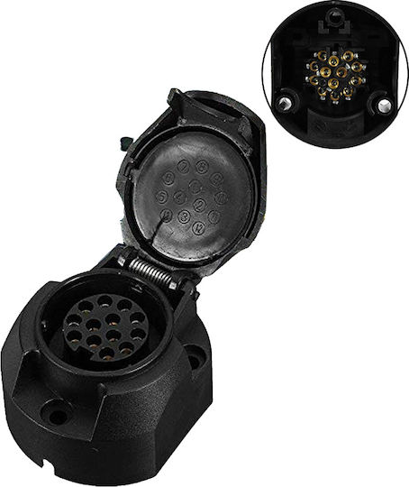 Adaptor Priză Cârlig Remorcare 12v 13 Pini Negru