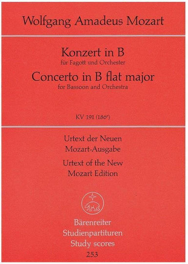 Mozart Concerto In Bb Major Basoon Pocket Score