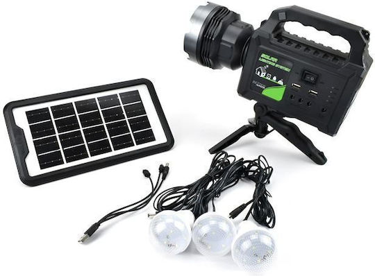 Solare Beleuchtungssystem Solar Kit Beleuchtung 3 mit Blitzlicht 3 Lampen und Ladegerät USB 105672