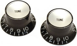 Knob Bell Reflector Tone Black Chrome Us Pots Set 2