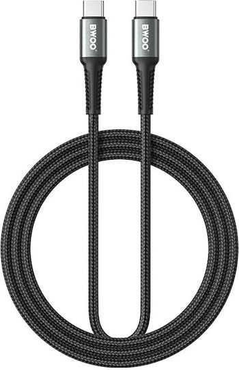 BWOO Braided USB 2.0 Cable USB-C male - USB-C 60W PD Μαύρο 3m