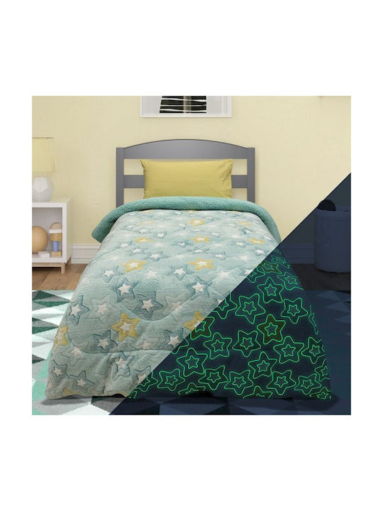 Lino Home Pătură pentru copii Fluorescent Single Bay Leaf Mint 160x220buc