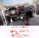 12-teiliges Set Innenraum Armaturenbrett & Konsolendekoration für Jeep Renegade 2016+ Rot Aif68