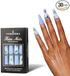 Nail Tips in Blue Color 30pcs