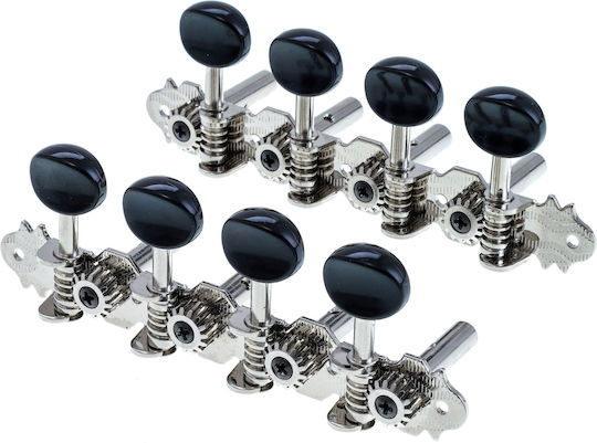 Grover Ma100 Es 4+4 Chrome Black Buttons