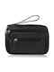 Leder Herrentasche Schulter / Crossbody Schwarz