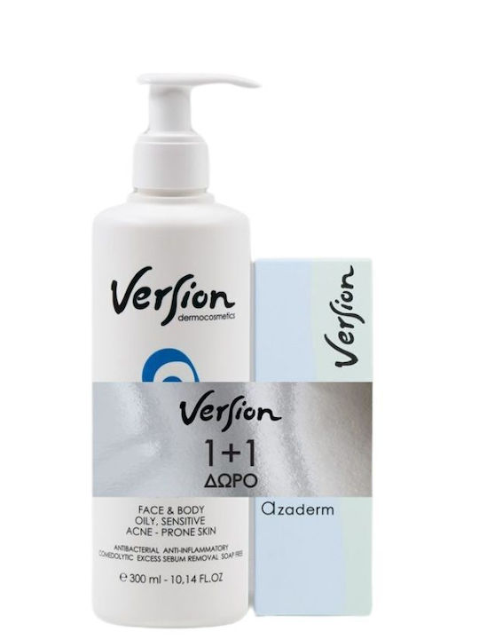 Version Azaderm Cleanser & Cream Σετ Περιποίησης για Καθαρισμό Προσώπου & Κατά της Ακμής Version Azaderm Cleanser & Cream Σετ Περιποίησης για Καθαρισμό Προσώπου & Κατά της Ακμής