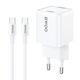BWOO Ladegerät GaN mit USB-C Anschluss und Kabel USB-C - USB-C 30W Stromlieferung Weißs (GaN)