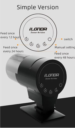 Vanters Automatic Feeder for Aquariums with Scheduled Feeding 230ml M15xW7.5xH12.5cm