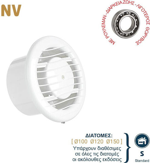 Redled Wall-mounted Ventilator Bathroom 100mm White