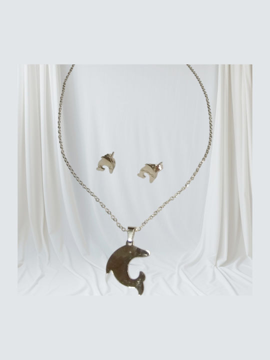ShuShu Set mit Halskette & Ohrringe aus Stahl