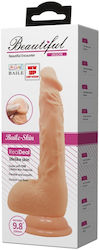 Beautiful Glass Dildo with Balls and Suction Cup Flesh 25cm