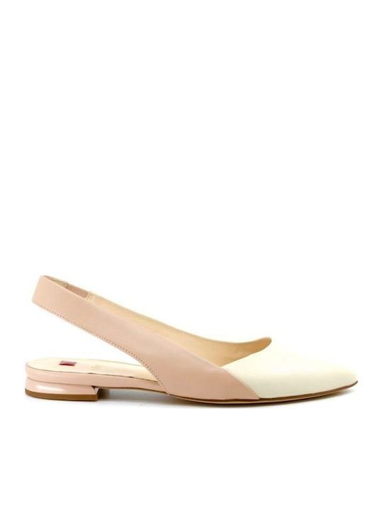 Hogl Δερμάτινες Γυναικείες Μπαλαρίνες Slingback σε Μπεζ Χρώμα