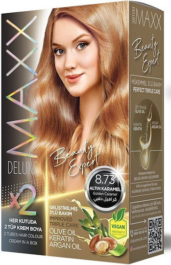 Maxx Deluxe Hair Color Βαφή Μαλλιών 8.73 Golden Caramel