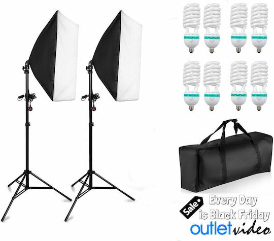 Diat Xl8 Σετ Φωτισμού Softbox 8 Λάμπες 5400w 88.000 Lumens