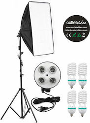 Outletvideo Xl4 Φωτιστικό Softbox Λάμπα Κ Τρίποδα 2700w-44.000 Lm