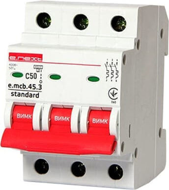 Automatic 3P C 50A 4.5kA E.next Redpoint 25250