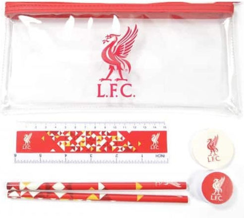 Liverpool Fc Particle Clear Pencil Case Stationery Set