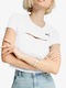Essentials Tricou Crop Sportiv Damă Uscare Rapidă Alb