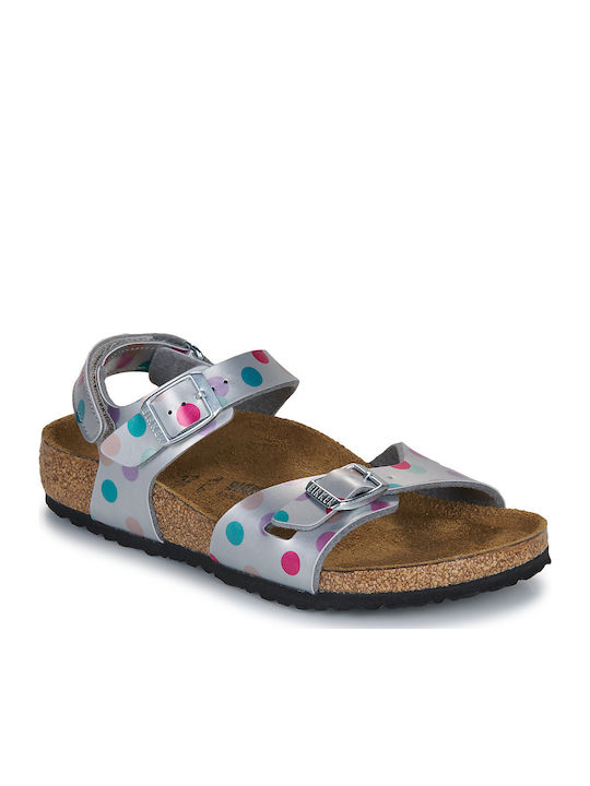Birkenstock Παιδικά Πέδιλα Rio Ανατομικά Ασημί